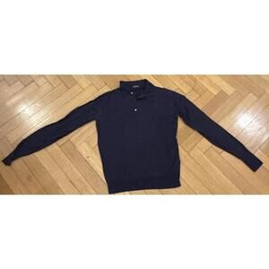 John Smedley Dark Blue Polo Sweater